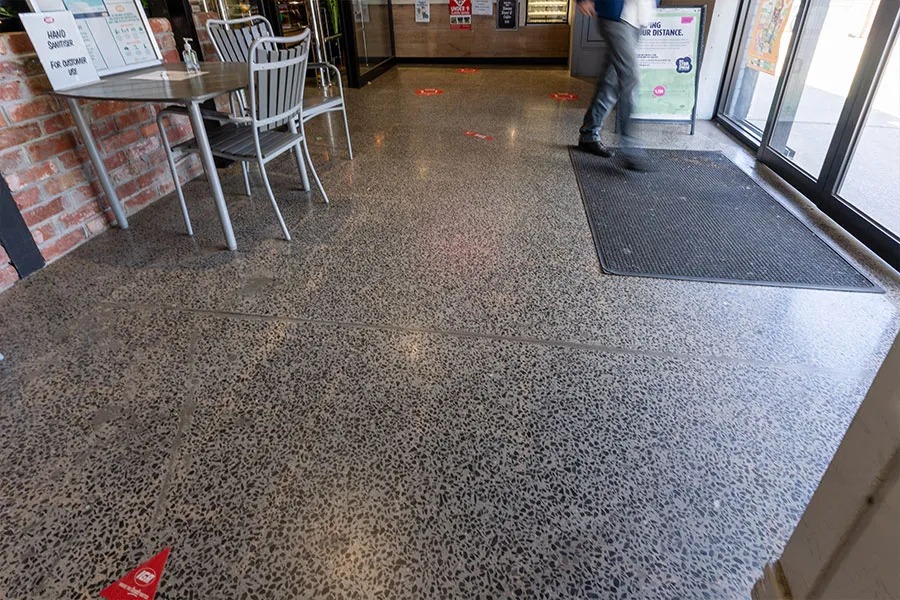Concrete grind and seal with a semi gloss finish